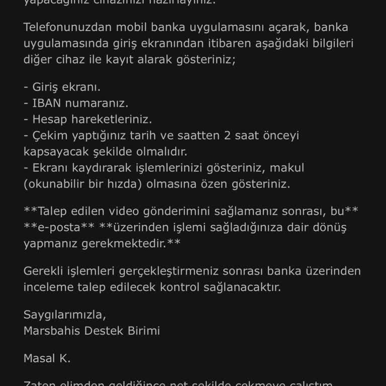 300.000 TL Çekim Talebimin Gecikmesi Ve Destekten Yanıtsızlık