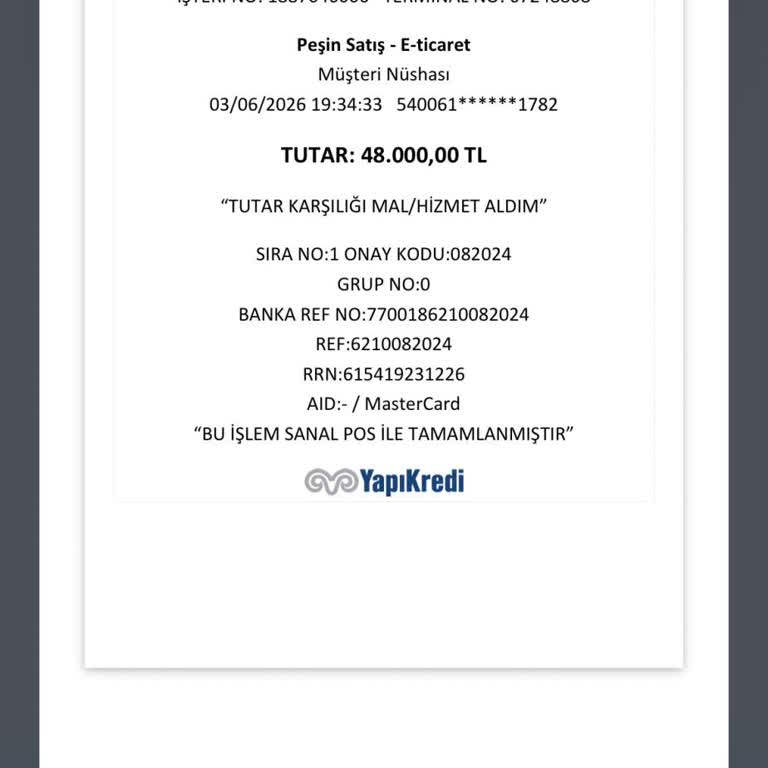 Yapı Kredi Bankası Yetkisiz 48.000 TL İşlem Ve Kart İptali Talebi