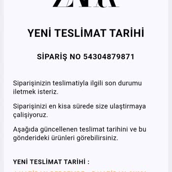 Zara Siparişimin Kayıp Olması Ve Tekrarlanan Gecikmeler Mağduriyetime Sebep Oldu