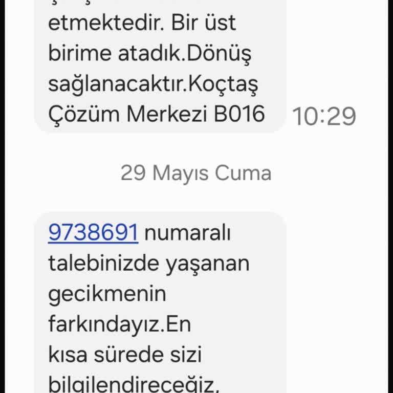 Koçtaş Beylikdüzü Oturma Grubu Siparişinde Kargo Gecikmesi Ve Bilgilendirme Eksikliği