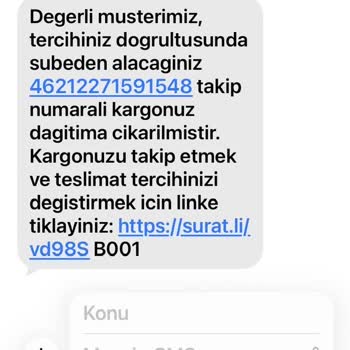 Sürat Kargo’da Yanıltıcı SMS Ve Uzun Teslimat Süresi Nedeniyle Yaşadığım Mağduriyet