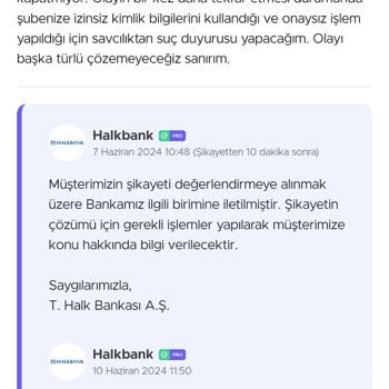 Halkbank'tan Rızam Olmadan Açılan Yüksek Limitli Kredi Kartları