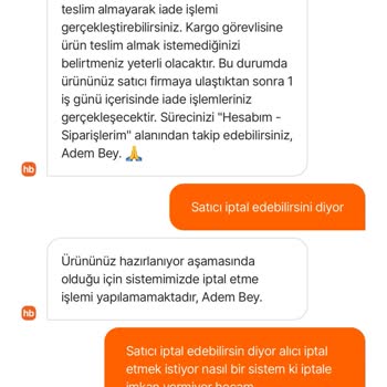 İptal Edilemeyen Sipariş Ve Çelişkili Kargo Bilgileri Mağduriyetimiz
