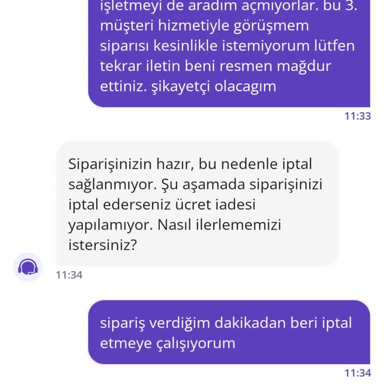Sipariş İptali Reddedildi, Ücret İadesi Olmayacağı Söylendi