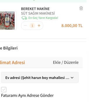 Bereket Makine Ne Ürünü Gönderdi Ne De Herhangi Bir Fatura Veya Belge