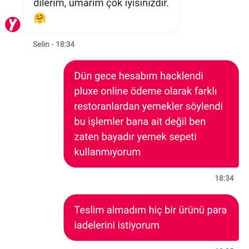 Yemeksepeti’nden İzinsiz Sipariş Ve İade Talebi