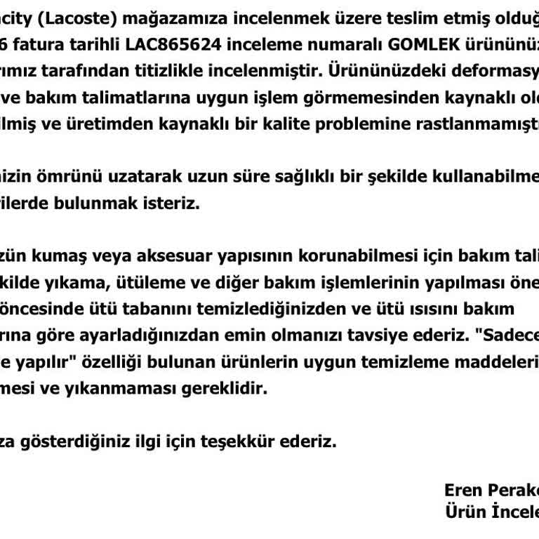 Defolu Gömlek İçin Değişim Talebim Mağaza Tarafından Reddedildi