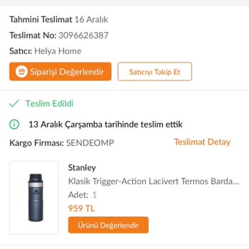 Stanley Klasik Trigger Termosunda Boya Deformasyonu ve Değişim Talebi