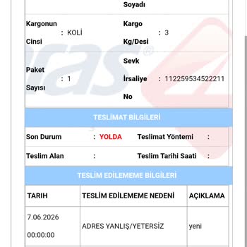 Adres Yanlışlığı Sebebiyle Yarım Kargo Ve 4 Gün İş Kaybı