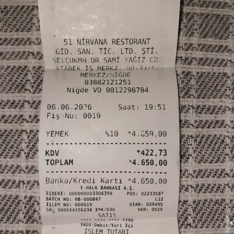 Nirvana Restoran (Niğde) Mağduriyet Yaşama