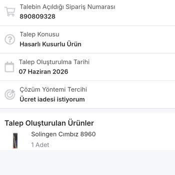 Migros Sanal Markette Kusurlu Cımbız Ve Kredi Kartıma Geri Ödeme Gelmedi