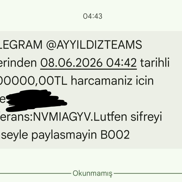 Ziraat Bankası'ndan Aldığım Sahte 1 Milyon TL SMS'i İçin Güvenlik Açıklaması Talebi