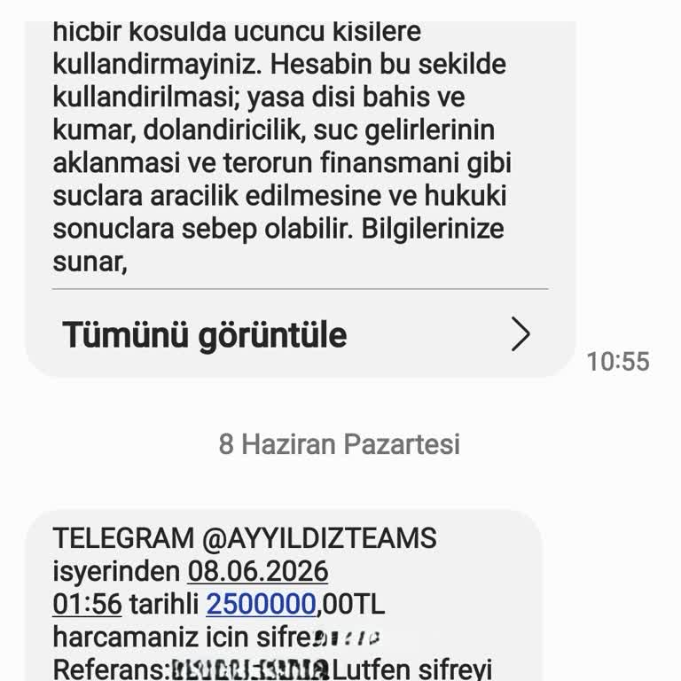 Ziraat Bankasından Şüpheli 2.5 Milyon Tl Onay Kodu SMS Ve Güvenlik Riski