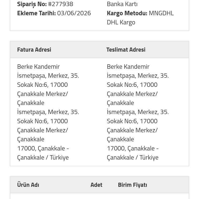 2790 TL’lik Yanlış Adrese Gönderilen Siparişte Cevapsız Müşteri Hizmetleri