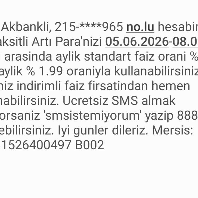 Kampanya SMS’inde Belirtilen %1,99 Faiz Oranının Kullanılamaması