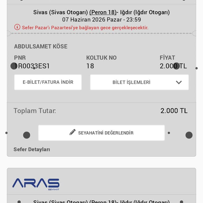 Aras Seyahat Otobüsündeki 6 Saatlik Gecikme Ve Hijyen Sorunları