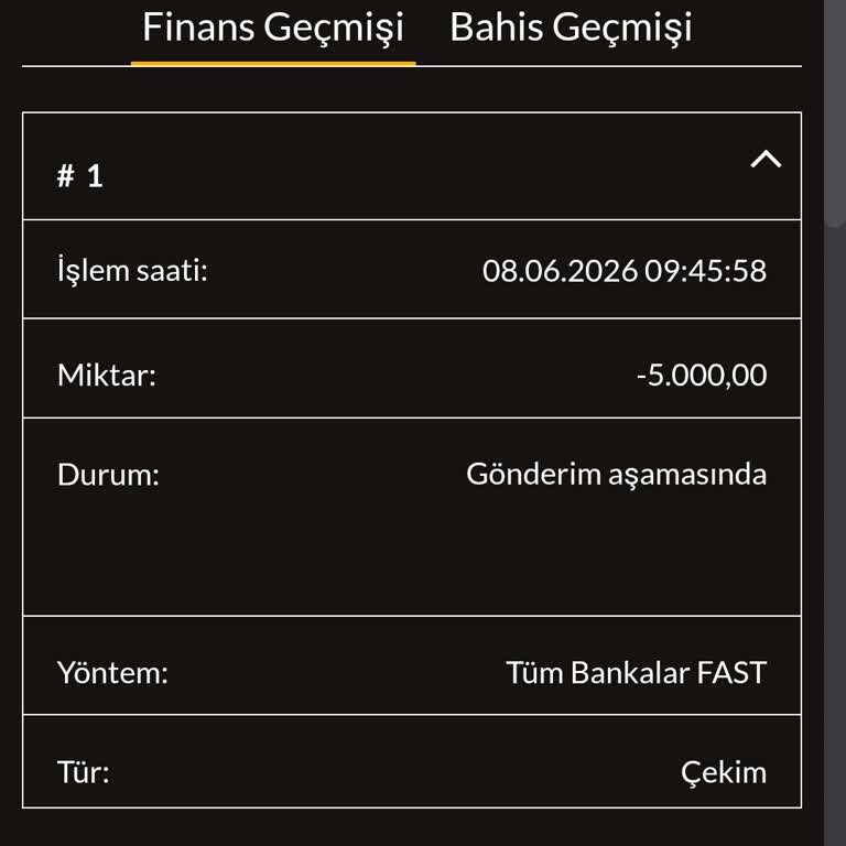 5000 TL Fast Havale Çekimindeki Gecikme Ve Canlı Destek Sorunu