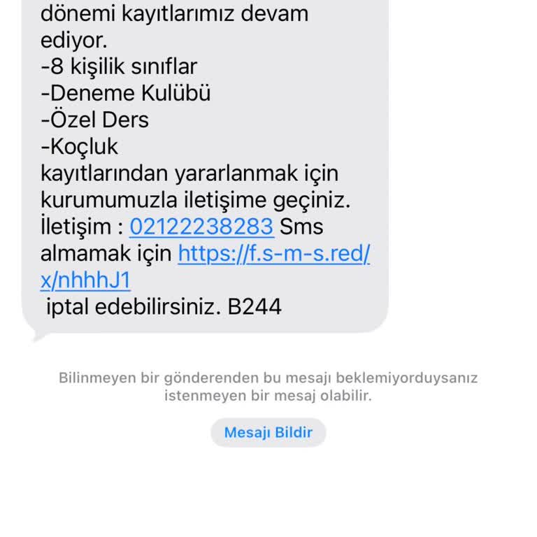 Tarabya Final Spam SMS'ler Alıyorum!