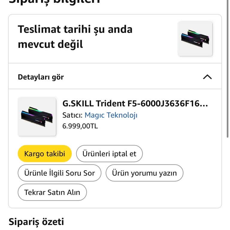 Amazon Gönderilmeyen Ürün İçin Ücret İadesi Talebi