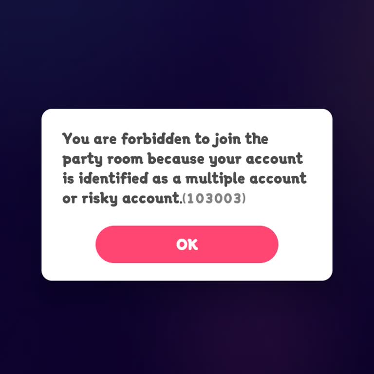 Starmaker Blocked Me From Party Rooms as a Risky or Multiple Account
