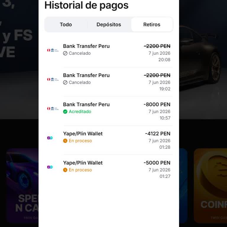1Win, Solicitud De Revisión De Retiros En Proceso y Sin Respuesta