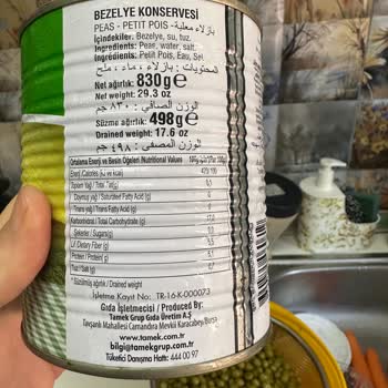 Tamek Bezelye Konserve İçinde Taş Bulunması Sağlık Riski