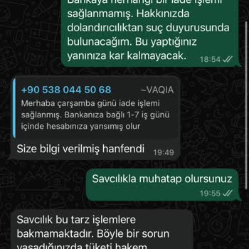 Vaqia Online Siparişimin 8.280 TL İadesi Hesabıma Geçmedi