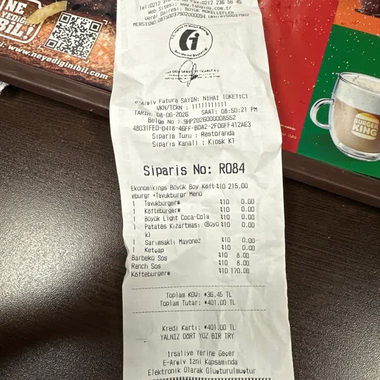Burger King Avcılar’da Cola’da Deterjan Tadına Dair Şikayet