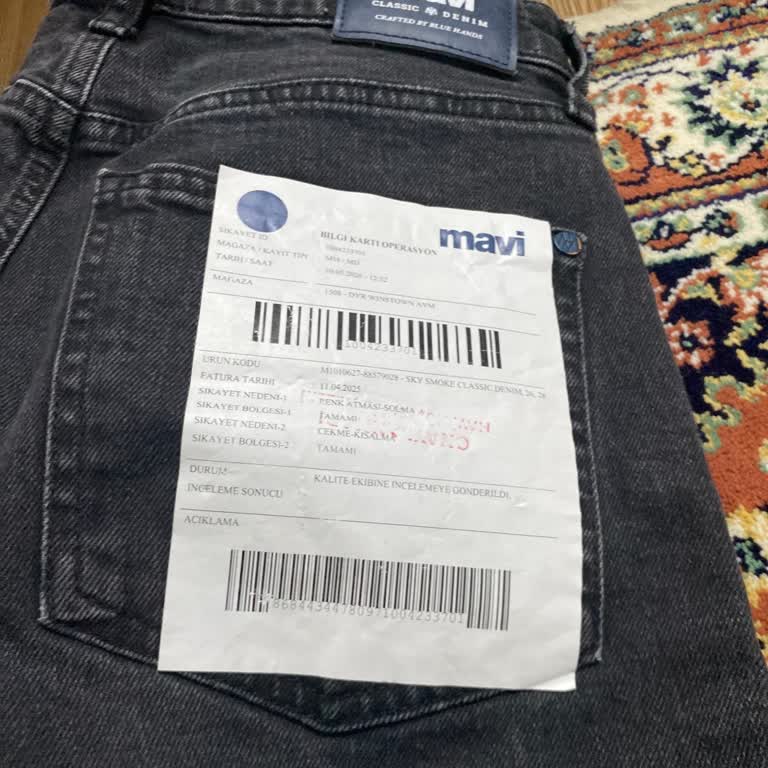 Mavi Mağazasında Renk Solması Ve Kumaş Yırtılmaları Nedeniyle Değişim Talebi