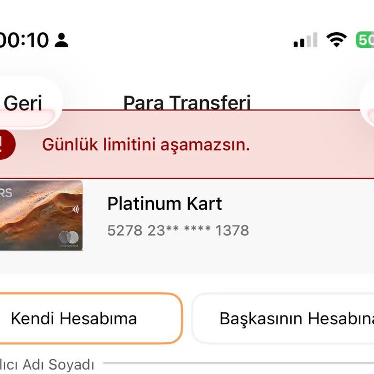 Mars Finansal Yazılım Platinum Müşteri Kartı Çalışmıyor, ATM Ve Transfer Limitleri Yetersiz