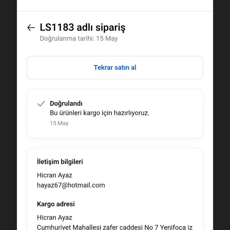 Mayo Seti Kargoya Verilmedi Ve İletişim Kurulamıyor