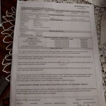 Aksigorta Ve Teknosa Elektrik Arızası Kapsamını Reddederek 1500 TL Servis Ücretini Karşılamıyor
