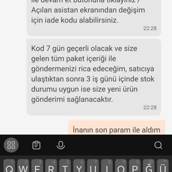 XL Beden Hatalı Columbia Yağmurlukta Değişim Talebi