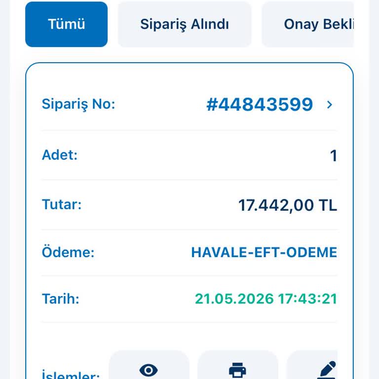 Ödenen 17.442 TL'lik Ürün Kargoya Verilmedi, İade Talebi