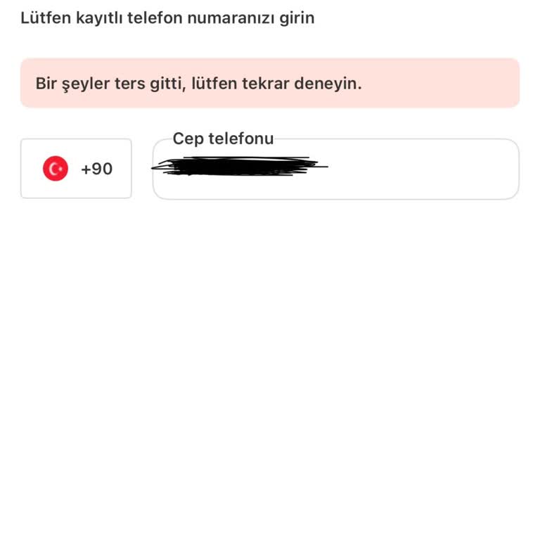 Yemeksepeti Uygulamasında Giriş Sorunu