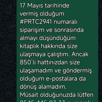 Sipariş İptali Açıklama Ve İade Talebi
