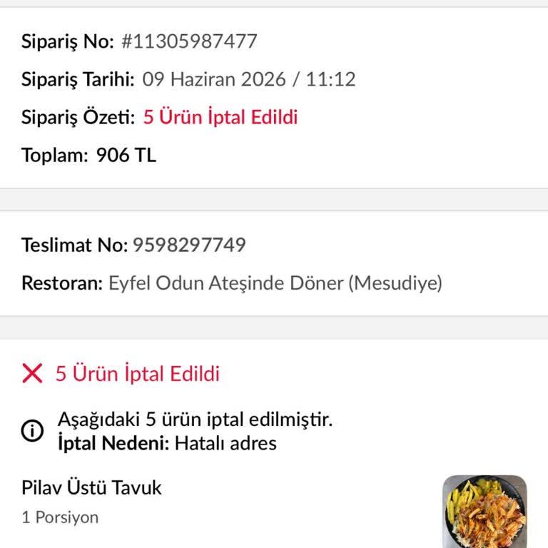 Trendyol Yemek Kurye İptali Ve Çelişen Açıklamalar Nedeniyle İade Talebi