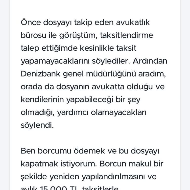 Denizbank Kredi Yeniden Yapılandırma Talebim Reddedildi, Borç 220 Bin TL'ye Çıktı
