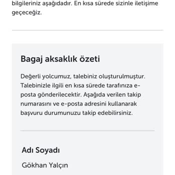 Kayıp Bagaj Nedeniyle İş Projesi Kaybı Ve 40.000 TL Maddi Zarar