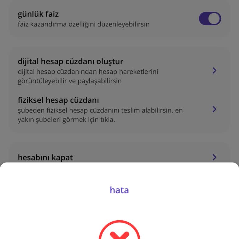Uygulama Hata Veriyor Hesap Kapatılamıyor Ve Çözüm Yok