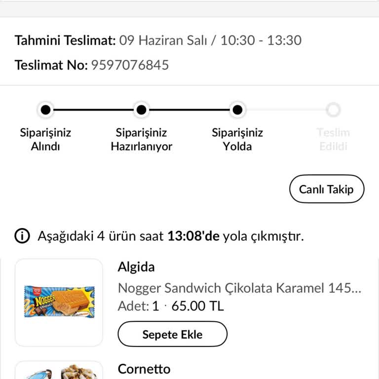 Trendyol GO Teslimat Aralığına Uymayan Ve Bilgi Vermeyen