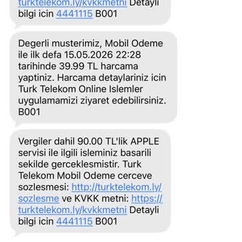 Türk Telekom Fatura Ücret Bilgisi Olmadan Mobil Ödeme Ve İade Talebi