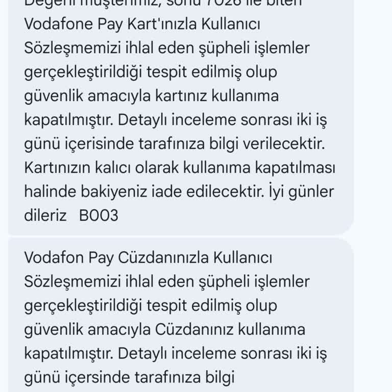 Şüpheli İşlem Nedeniyle Bloke Edilen Sanal Kartım Kullanılamaz