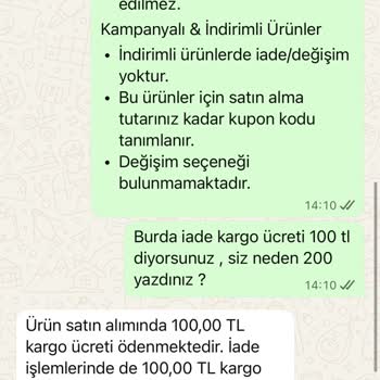 İade Politikasıyla Çelişen Ek 100 TL Kesinti Hakkında Şikayet