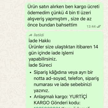 İade Politikasıyla Çelişen Ek 100 TL Kesinti Hakkında Şikayet