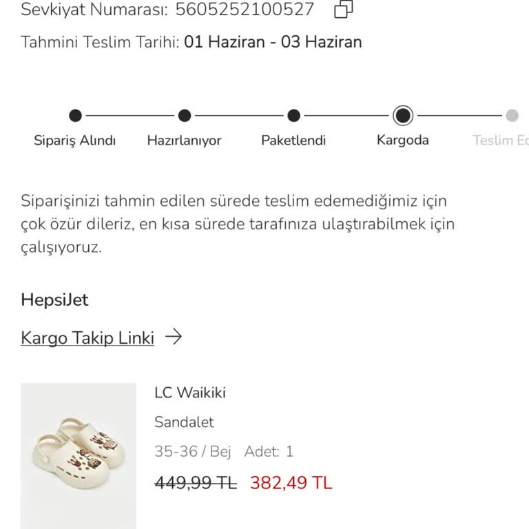 LCW Kargosunda Uzun Süre Hareket Etmemesi Ve İndirimli Ürünlerin Yeniden Gönderilmesi Talebi