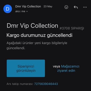 Dmr Vip Collection Ürün Tarafıma Gönderilmedi