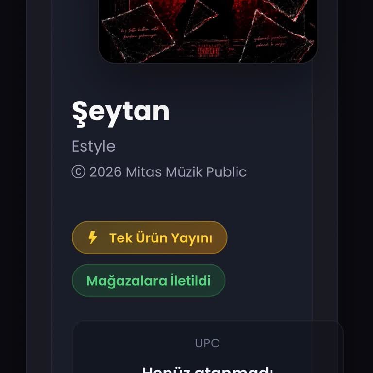 Mitaş Müzik’te UPC Gecikmesi Nedeniyle Şarkım Yayına Alınmadı Ve Gelir Kaybı Yaşıyorum