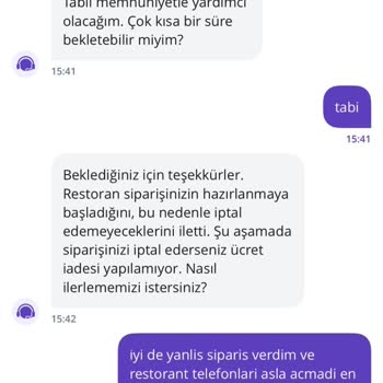 Getir Yemek’te İptal Talebim Reddedildi, Gelen Ürün Yetersiz