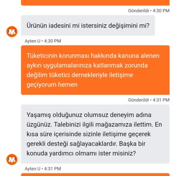 Patlamış Folyo Ve Hijyen Sorunu Yaşadığım Gıda Ürünü İçin Değişim Talebi